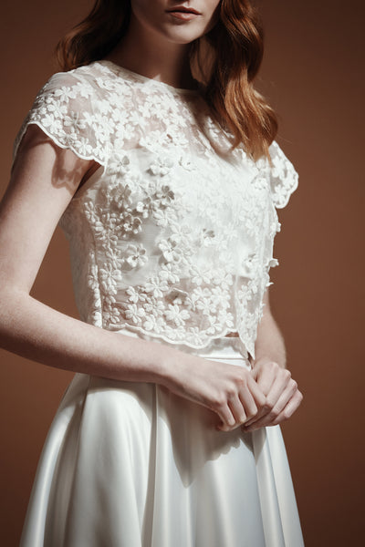 Daisy Lace Top – White Studio Bridal